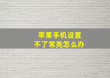 苹果手机设置不了常亮怎么办