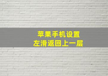 苹果手机设置左滑返回上一层