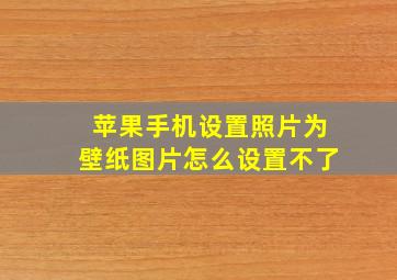 苹果手机设置照片为壁纸图片怎么设置不了