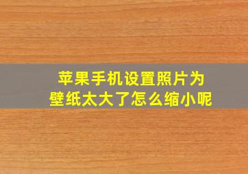 苹果手机设置照片为壁纸太大了怎么缩小呢