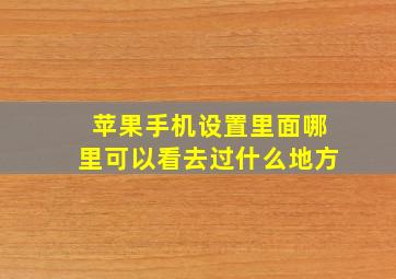 苹果手机设置里面哪里可以看去过什么地方