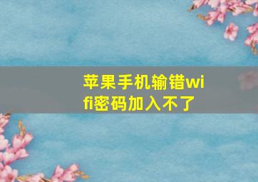 苹果手机输错wifi密码加入不了