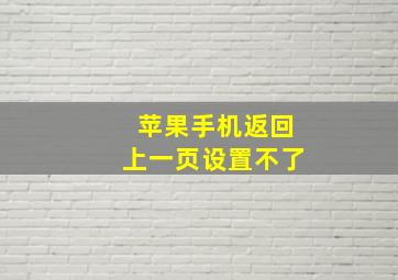 苹果手机返回上一页设置不了