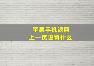 苹果手机返回上一页设置什么