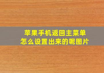 苹果手机返回主菜单怎么设置出来的呢图片