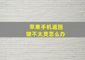 苹果手机返回键不太灵怎么办