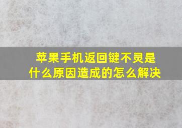 苹果手机返回键不灵是什么原因造成的怎么解决