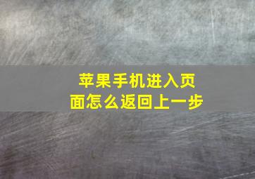 苹果手机进入页面怎么返回上一步