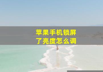 苹果手机锁屏了亮度怎么调