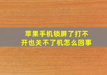 苹果手机锁屏了打不开也关不了机怎么回事