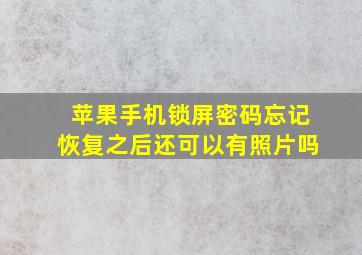 苹果手机锁屏密码忘记恢复之后还可以有照片吗