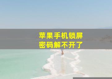 苹果手机锁屏密码解不开了