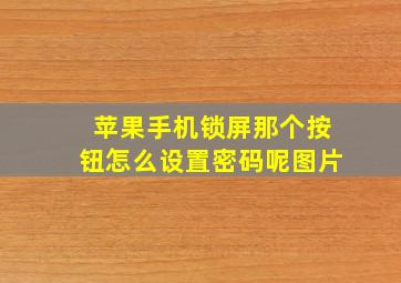 苹果手机锁屏那个按钮怎么设置密码呢图片