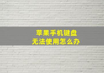 苹果手机键盘无法使用怎么办