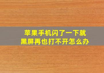 苹果手机闪了一下就黑屏再也打不开怎么办