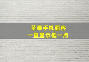 苹果手机面容一直显示低一点