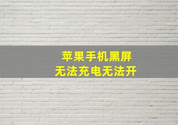 苹果手机黑屏无法充电无法开