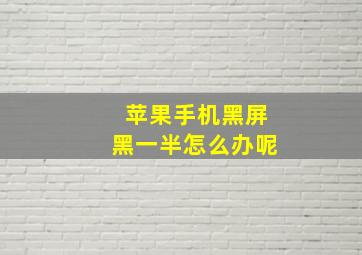 苹果手机黑屏黑一半怎么办呢