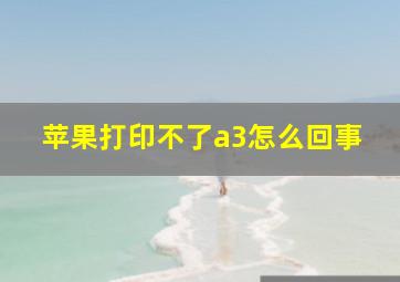 苹果打印不了a3怎么回事