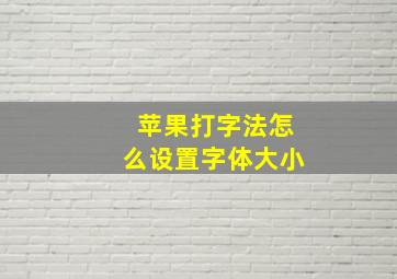 苹果打字法怎么设置字体大小