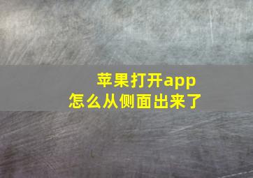 苹果打开app怎么从侧面出来了