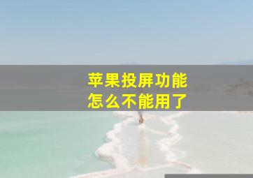 苹果投屏功能怎么不能用了