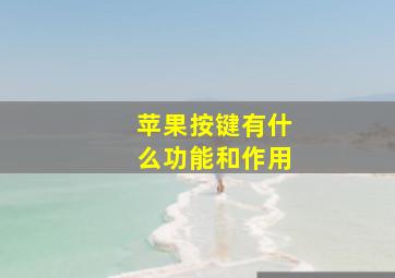 苹果按键有什么功能和作用