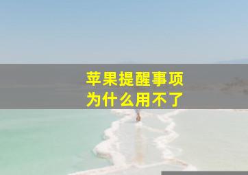 苹果提醒事项为什么用不了