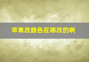 苹果改颜色在哪改的啊