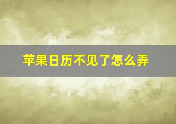 苹果日历不见了怎么弄