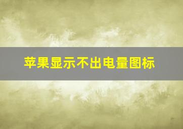 苹果显示不出电量图标