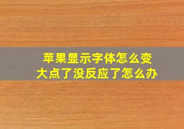 苹果显示字体怎么变大点了没反应了怎么办