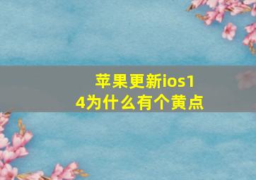 苹果更新ios14为什么有个黄点