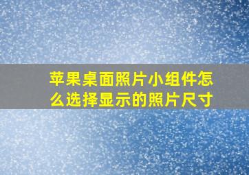 苹果桌面照片小组件怎么选择显示的照片尺寸