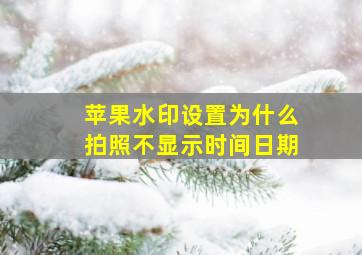 苹果水印设置为什么拍照不显示时间日期