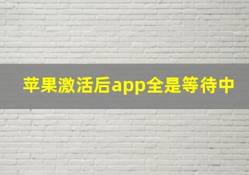 苹果激活后app全是等待中