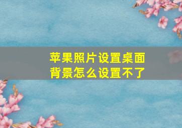 苹果照片设置桌面背景怎么设置不了