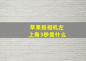 苹果照相机左上角3秒是什么