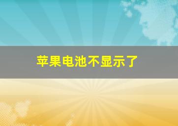 苹果电池不显示了