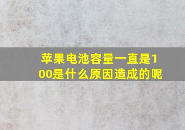 苹果电池容量一直是100是什么原因造成的呢