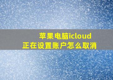 苹果电脑icloud正在设置账户怎么取消