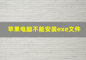 苹果电脑不能安装exe文件