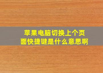 苹果电脑切换上个页面快捷键是什么意思啊