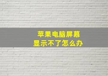 苹果电脑屏幕显示不了怎么办