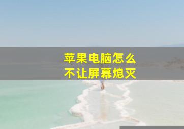 苹果电脑怎么不让屏幕熄灭