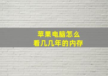 苹果电脑怎么看几几年的内存