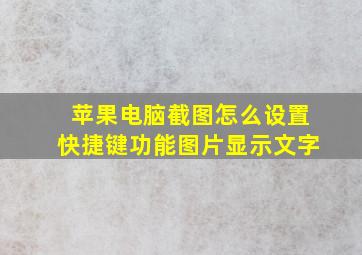 苹果电脑截图怎么设置快捷键功能图片显示文字