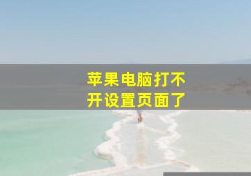 苹果电脑打不开设置页面了