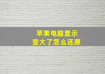 苹果电脑显示变大了怎么还原