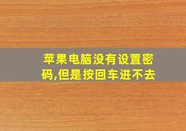 苹果电脑没有设置密码,但是按回车进不去